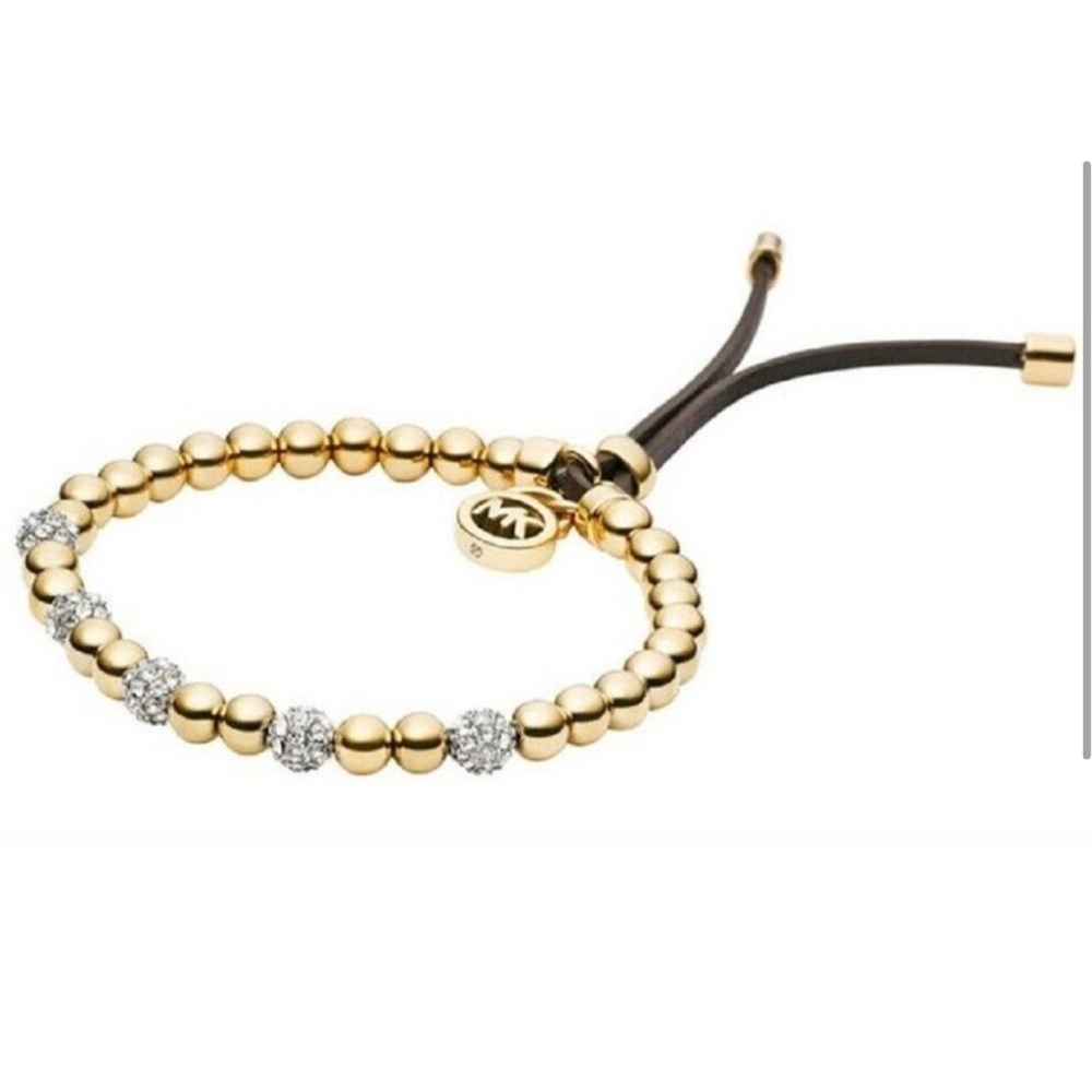 Michael Kors Brilliance Gold Beaded and Crystal Bracelet